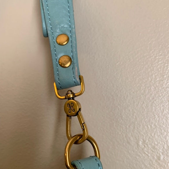 Hobo Teal Pier Leather Purse Small Crossbody Lightweight Bag Adjustable Strap - Picture 10 of 14